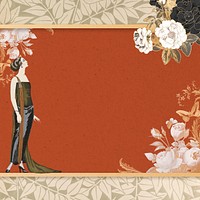 1920s woman fashion frame background, George Barbier's famous illustration. Remixed by rawpixel.