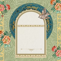 Art nouveau frame background, vintage flower ornament. Remixed by rawpixel.