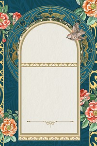 Art nouveau frame background, vintage flower ornament. Remixed by rawpixel.