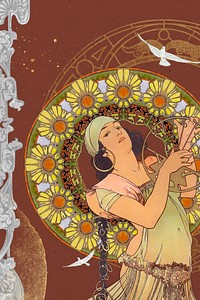 Alphonse Mucha's Salom&eacute;, vintage art nouveau illustration. Remixed by rawpixel.