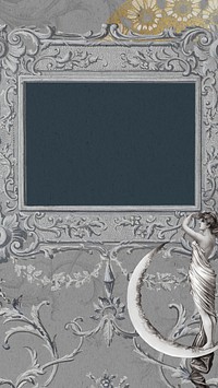 Art nouveau statue frame iPhone wallpaper, vintage ornamental illustration. Remixed by rawpixel.