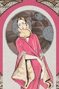 19th century woman, George Barbier's fashion illustration. Remixed by rawpixel.