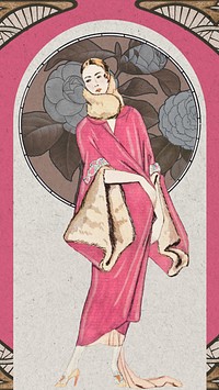 19th century woman iPhone wallpaper, George Barbier's fashion illustration. Remixed by rawpixel.