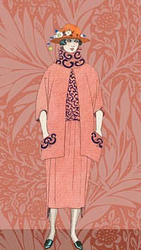 19th century woman iPhone wallpaper, George Barbier's fashion illustration. Remixed by rawpixel.