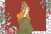 Louis Rhead's Jane portrait, vintage art nouveau illustration. Remixed by rawpixel.