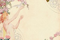 Woman and bird background, vintage illustration by Absinthe Robette. Remixed by rawpixel.