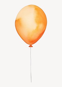 Orange balloon, watercolor illustration