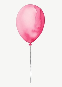 Pink balloon, watercolor collage element psd