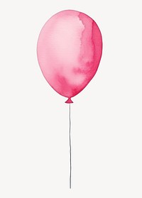 Pink balloon, watercolor illustration