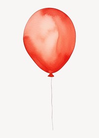 Red balloon, watercolor illustration