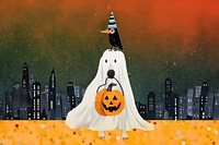 Halloween white ghost, paper craft remix