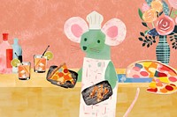 Chef mouse, cooking paper craft remix