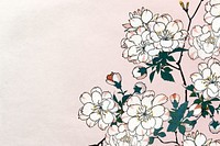 Vintage cherry blossom  illustration background remixed by rawpixel.