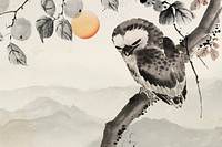 Hokusai&rsquo;s Japanese owl  illustration remixed by rawpixel.
