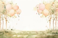 Watercolor birthday party garden background