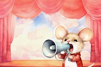 Cartoon mouse, school play watercolor animal character illustration