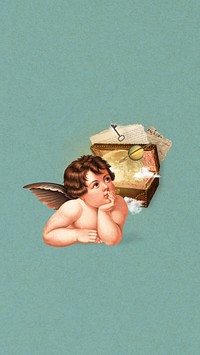 Cherub treasure chest iPhone wallpaper