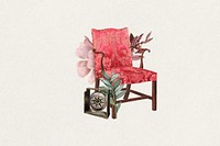 Vintage chair collage illustration