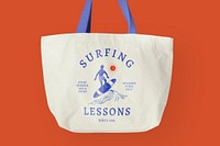 Summer tote bag mockup psd