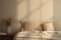 Aesthetic bedroom, home interior with window shadow effect