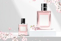 Perfume bottle label with design space