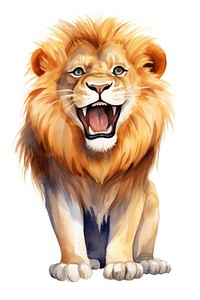 Lion cartoon mammal animal. AI generated Image by rawpixel.