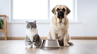 Cute cat and dog. AI generated Image by rawpixel.