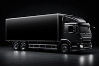 Black trailer truck, realistic vehicle