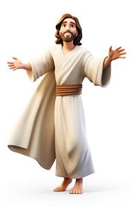 Jesus Christ adult robe white background. AI generated Image by rawpixel.