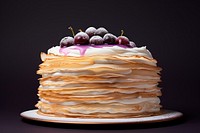 Crepe cake food dessert pancake. AI generated Image by rawpixel.