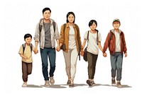 Modern asian family walking adult child. AI generated Image by rawpixel.