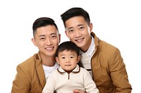 Asian gay family adult baby white background. AI generated Image by rawpixel.