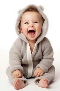 Baby laughing portrait photo. 