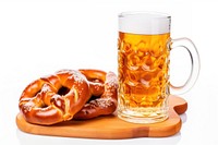 Pretzel drink glass food. 