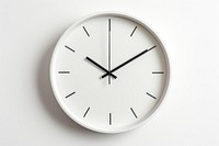 Minimalist wall clock white white background deadline. 