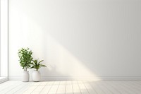 White Empty Room plant wall architecture. 