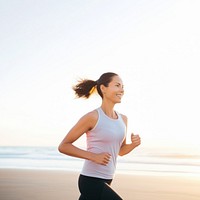 Jogging portrait running adult. 