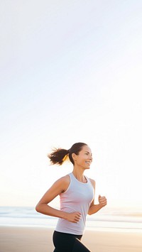 Jogging portrait running adult. 