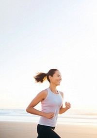 Jogging portrait running adult. 