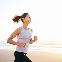 Jogging portrait running adult. 