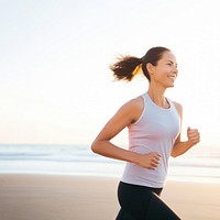 Jogging portrait running adult. 