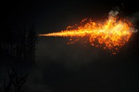 Flamethrower bonfire light illuminated. AI generated Image by rawpixel.