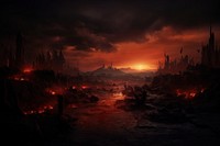 Hell landscape outdoors nature. AI generated Image by rawpixel.
