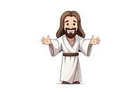 Jesus cartoon adult white background. AI generated Image by rawpixel.