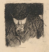 Study of a bust of a man in a hat