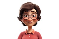 Mother cartoon portrait glasses. 