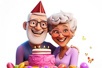 Senior couple party birthday dessert. AI generated Image by rawpixel.