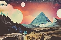 Spiritual landscape astronomy mountain. AI generated Image by rawpixel.