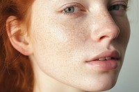 Freckles skin face hairstyle. AI generated Image by rawpixel.