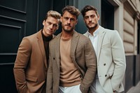3 men outdoors fashion adult. AI generated Image by rawpixel.